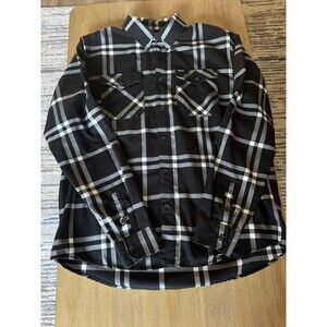 Dixxon Flannel Company 10 The Decade Mens 2XT Shirt Plaid black & Gray Button-Up